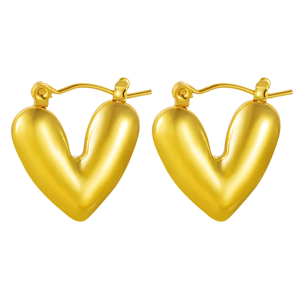 Amour Curve Gold Heart Hoop Earrings