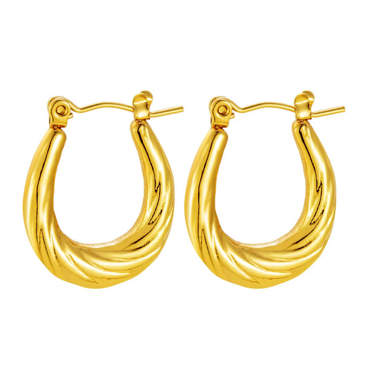 Molten Curve Gold Hoop Earrings