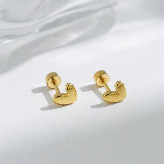 Mini Heart Hug Stud Earrings