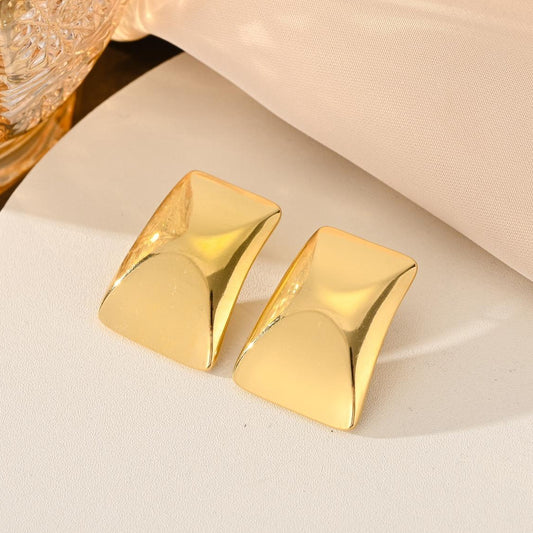 Golden Prism Curve Studs – 18K Gold Plated Stainless Steel