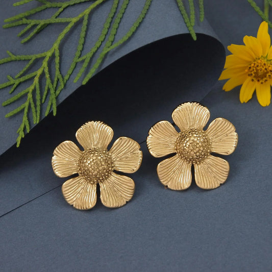 Golden Meadow Bloom Studs – 18K Gold Plated Stainless Steel