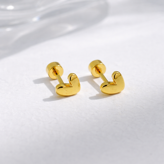 Mini Heart Hug Stud Earrings