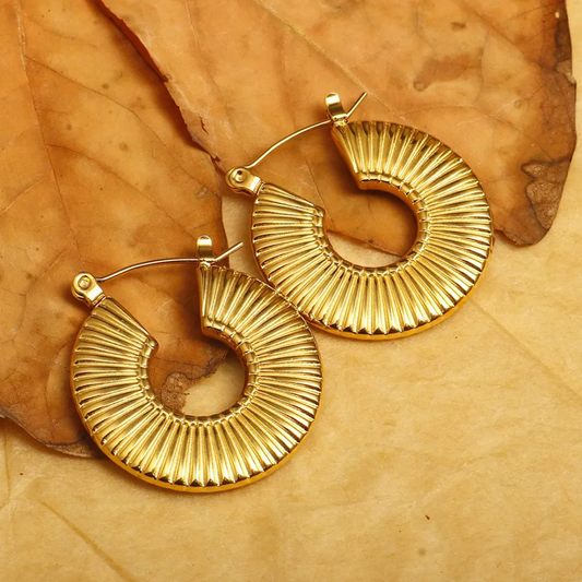 RadiantRidge Textured Hoop Earrings