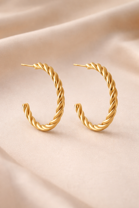 Textured Coil Gold-18K Gold Plated Stainless Steel